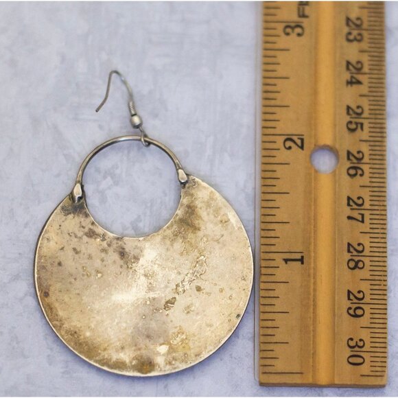 Vintage Silver Tone Earrings, Medieval Earrings, Symbolic Dangle Earrings - CE1 - Picture 2 of 2